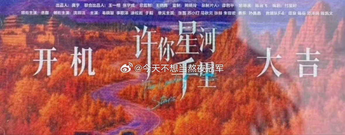 丞磊 沈羽洁《许你星河千里》明日开机！丞磊单人一番领衔。按照竖排的官宣格式，应该