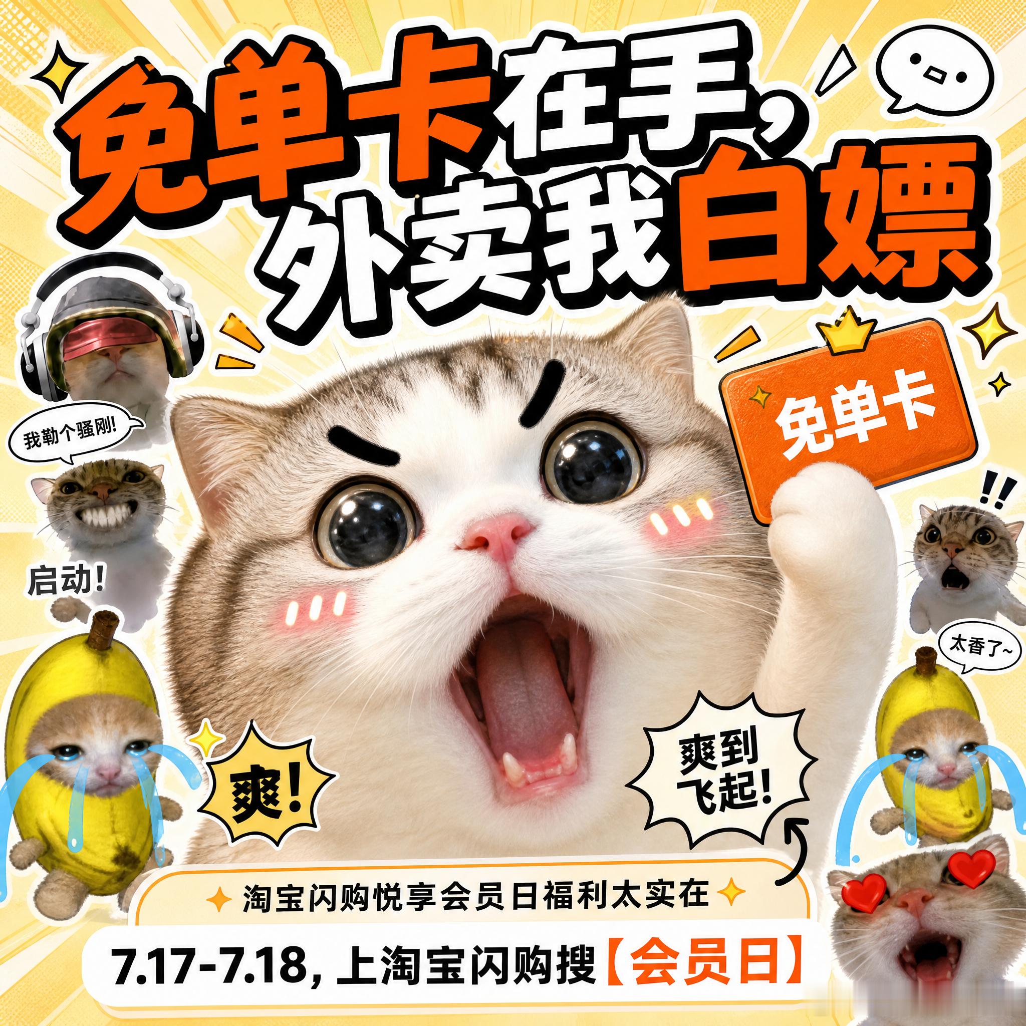 淘宝闪购会员日每月17日解锁专属权益美团会员外卖会员美团神券居家看球美食7月17