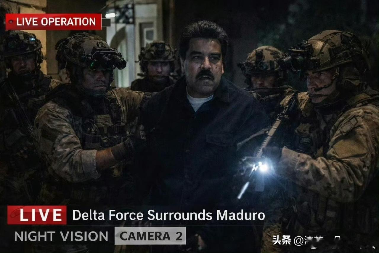 有了？！马杜罗被美军三角洲特种部队抓获的照片有了，画面显示，马杜罗当时还是有点恐