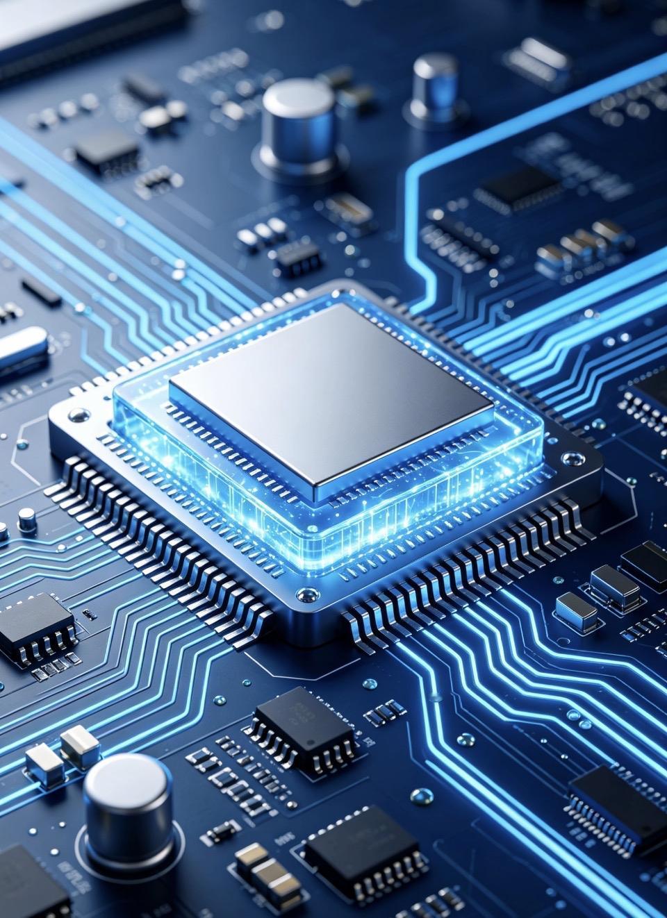 科技感十足的芯片特写，未来科技触手可及！🚀💡