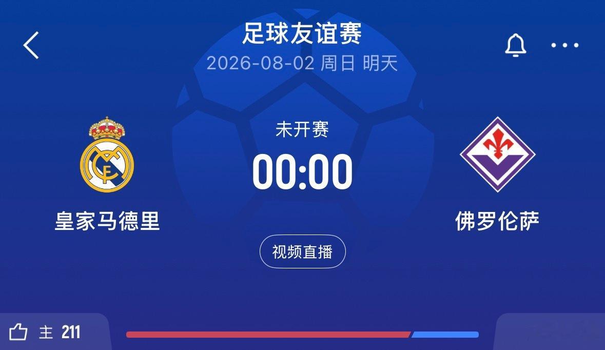 ⏰00:00｜皇家马德里vs佛罗伦萨     免费蓝光📺：网页链接