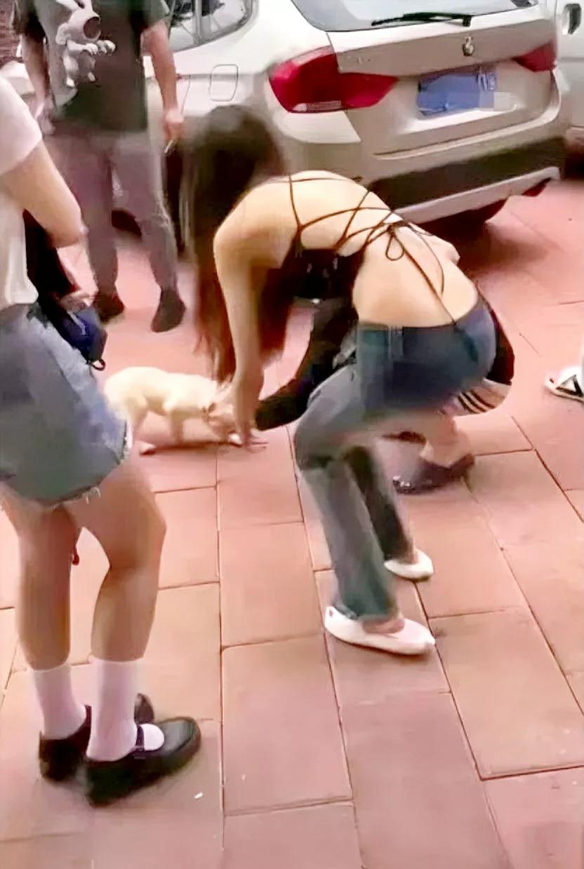 路边碰到一个美女，穿的好清凉