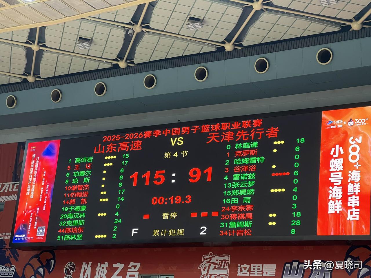 高诗岩三双，山东男篮主场大胜天津，约翰逊还需要证明自己，克里斯表现可以的！王证真