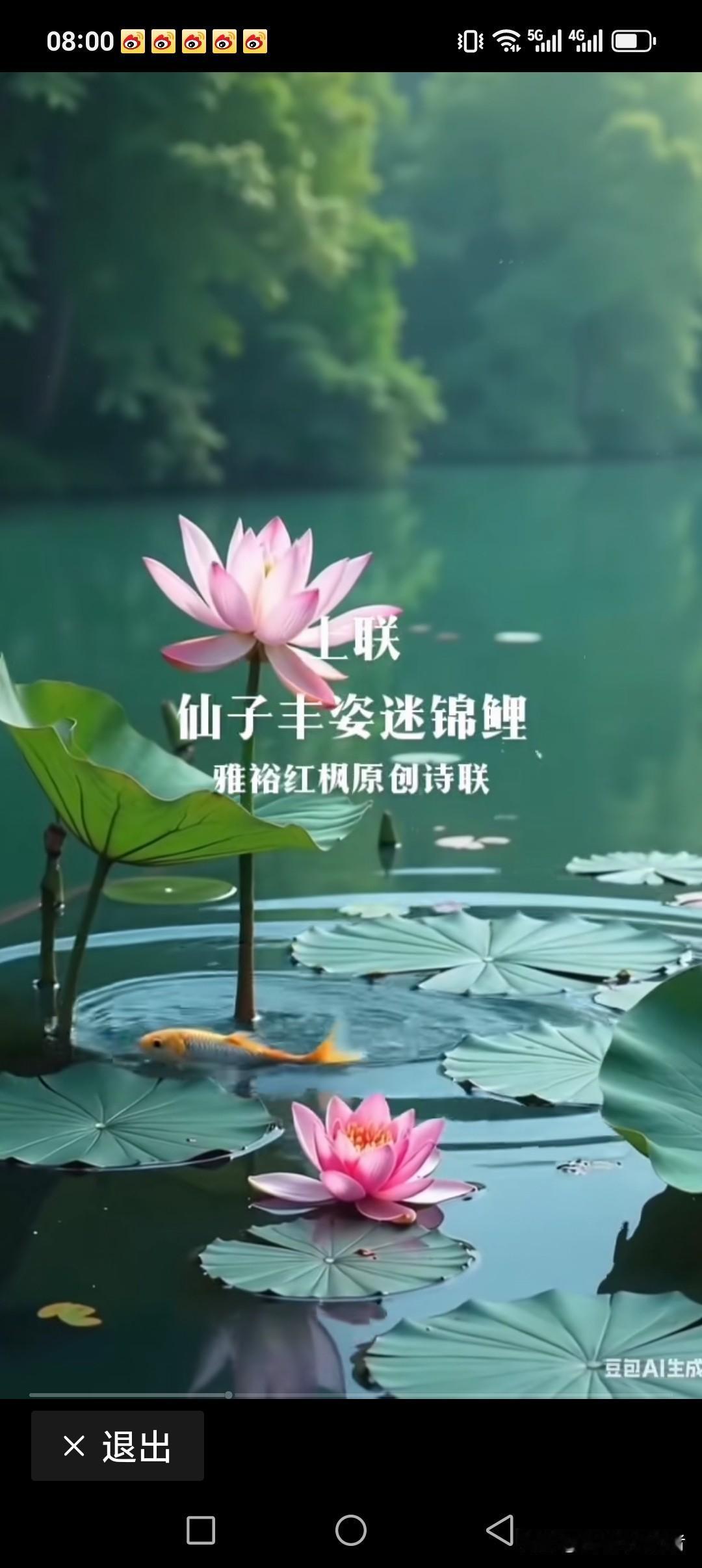 上联:仙子丰姿迷锦鲤
下朕:神韵国香痴景秀