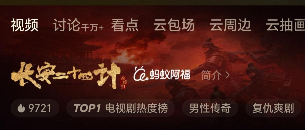 让你们恭喜ee哥哥再创ee走势，长安二十四计超点第二天热度值继续走低，目前优酷站