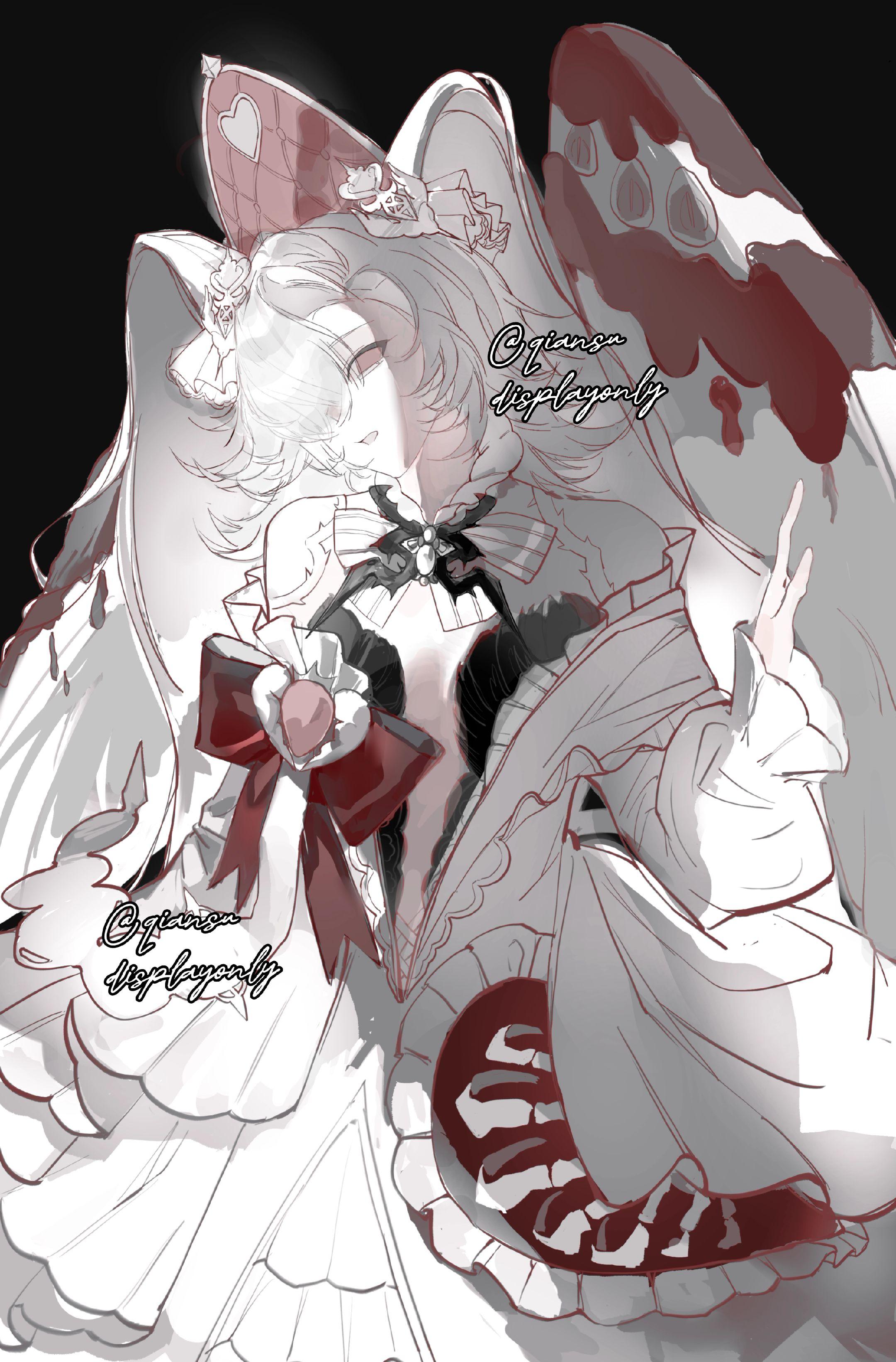 今年第一次画大半身。参加的绘画接龙，我负责上色细化部分