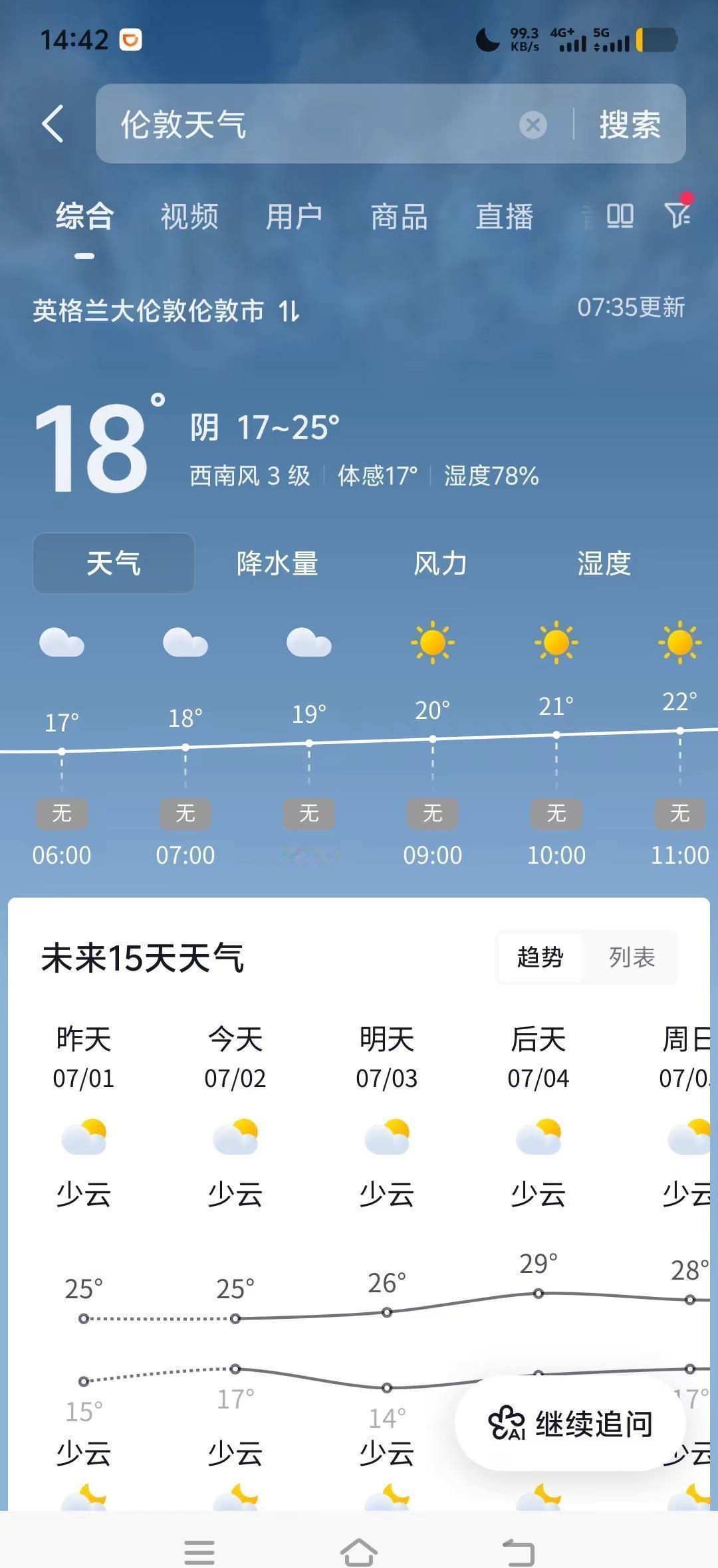 伦敦确实没盂县有雨，差的远了。天气预报查询15天 你的城市气温怎样 你的城市气温
