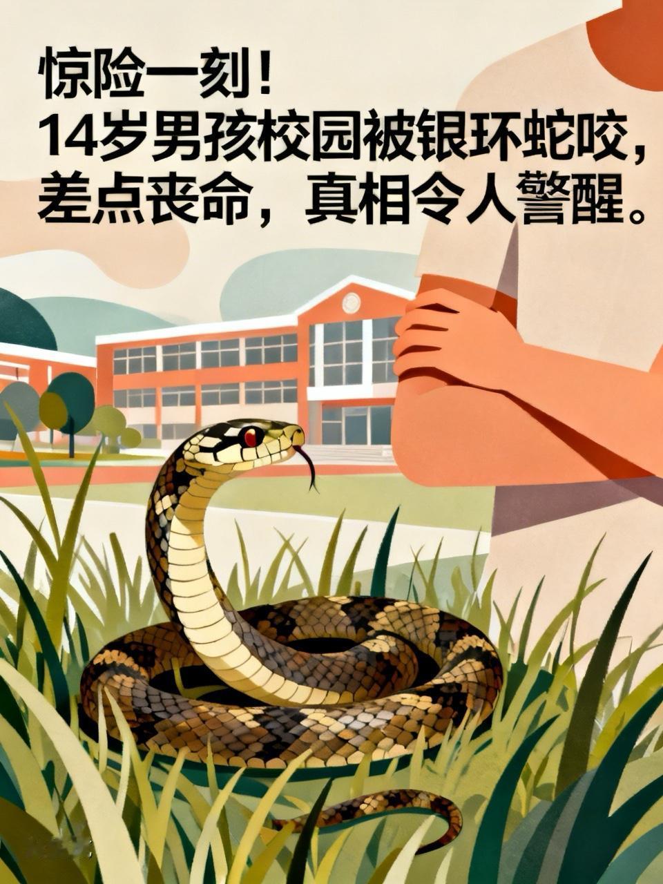 【惊险一刻！14岁男孩校园被银环蛇咬，差点丧命，真相令人警醒】
五月的广州，阳光