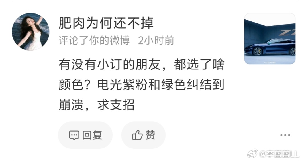 大家帮她选选？尚界Z7选电光紫粉还是绿色好？