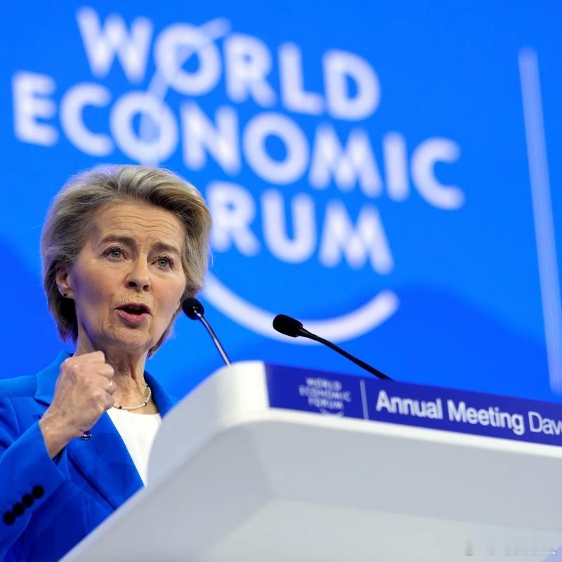 今天冯德莱恩在瑞士达沃斯上又一次表态说，丹麦及格陵兰岛“领土主权和完整不容谈判…