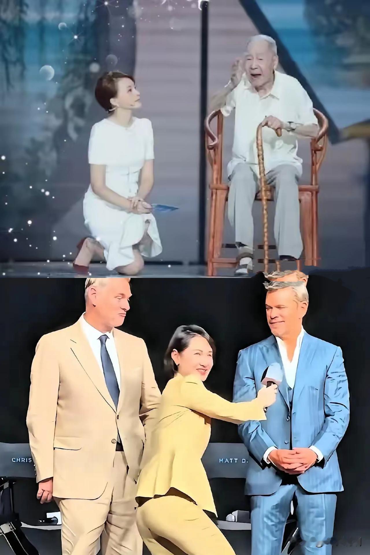 同样是“跪着主持”，为什么网友的反应却是天壤之别？

2017年，央视《开学第一