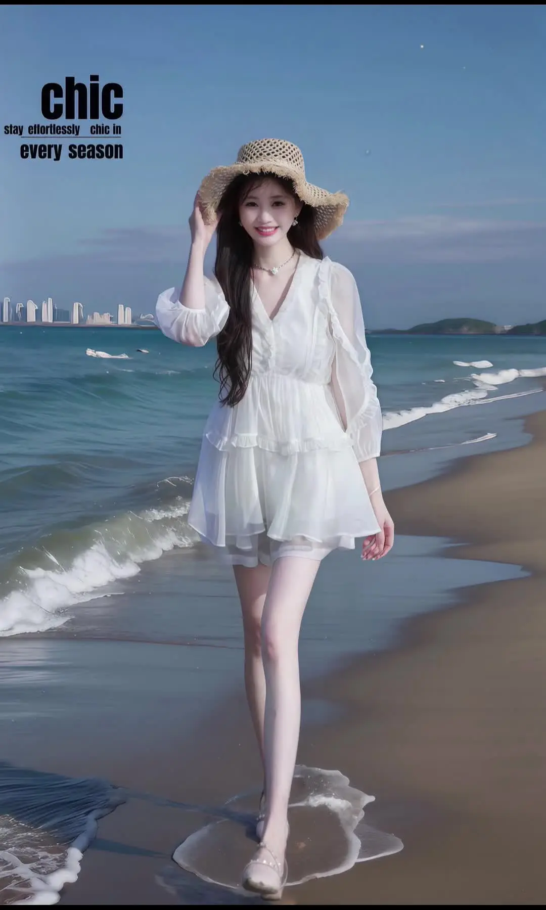 2025夏季禅意气质款女装欧货飞飞袖蕾丝背心上衣显瘦半身裙套装女