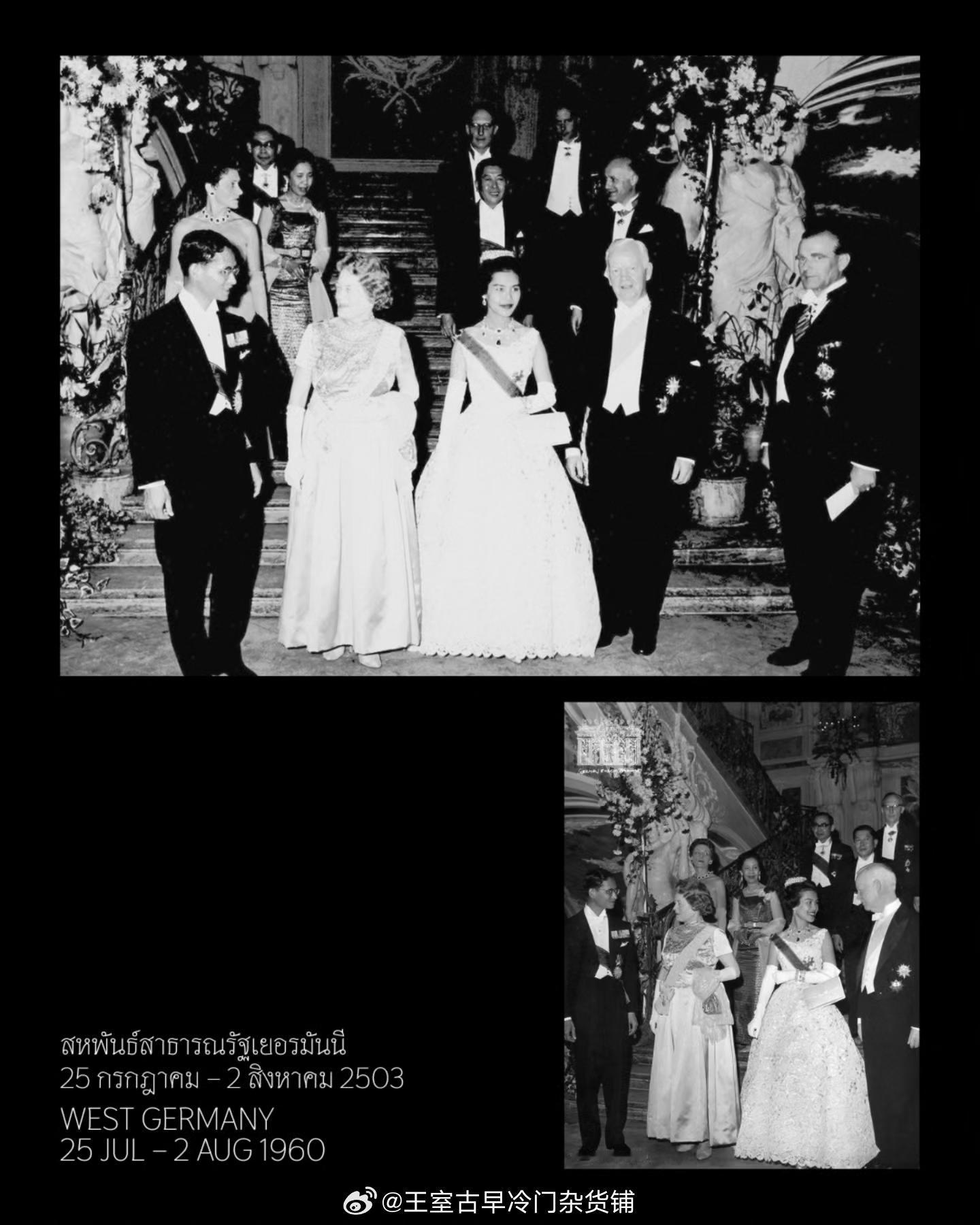 王室王室泰国王室暹罗往事 老照片：1960年，九世和红唇姐访问欧洲系列的一些老照