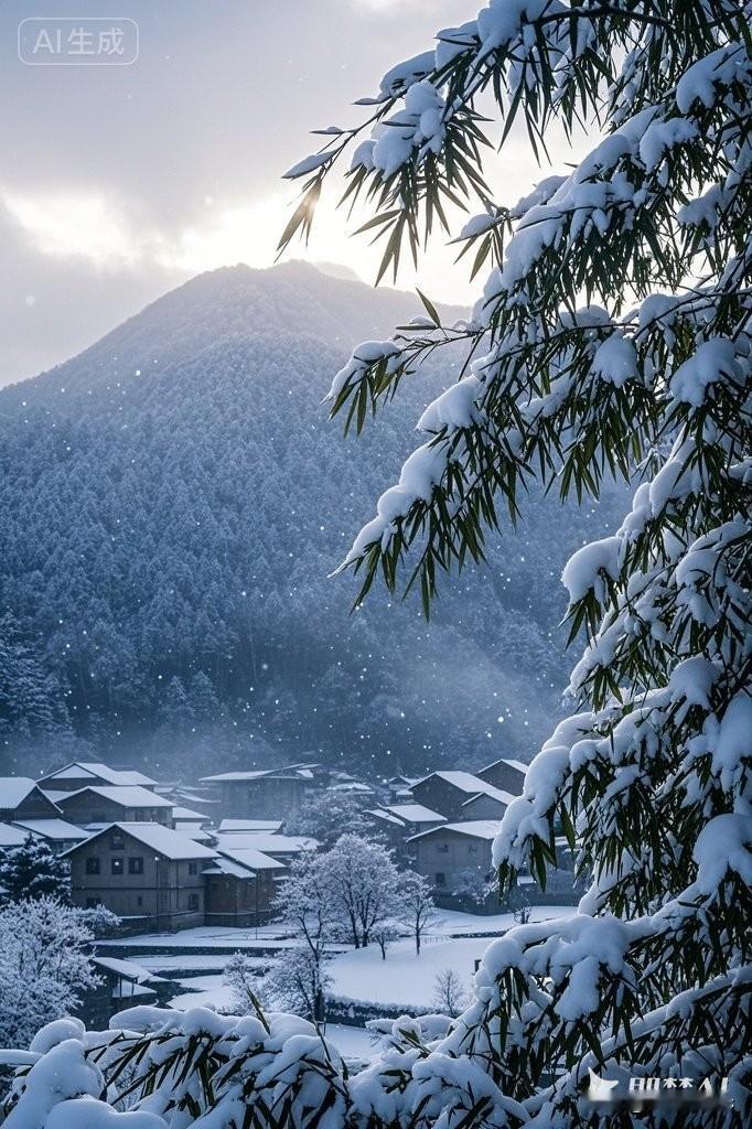 冬日仙境，雪中静谧村庄，宛如童话世界。有什么好看的壁纸分享吗？ 能分享一张手机里