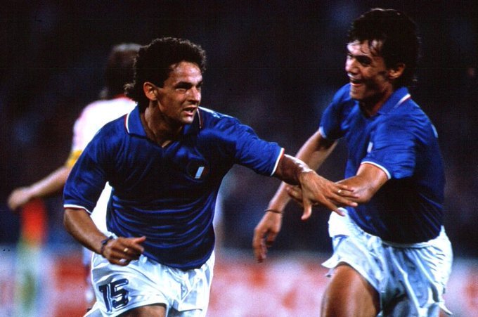 【老照片】 世界杯 Roberto Baggio and Paolo Maldi