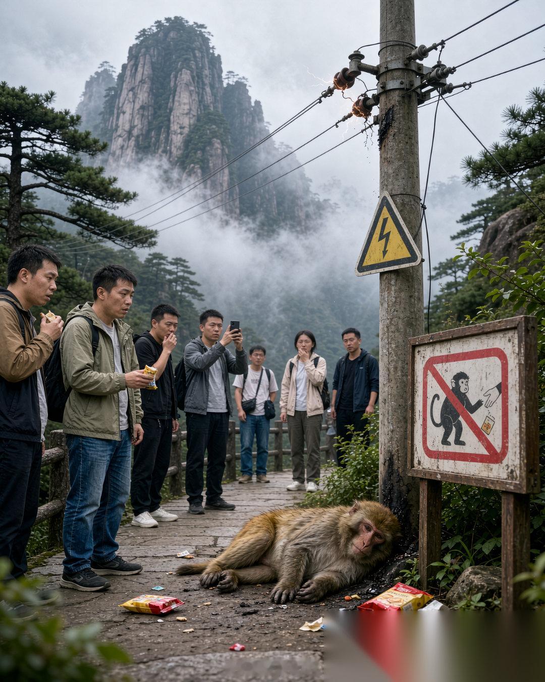 这事真没法笑。有些人说这是猴子自己贪吃，我真服了，那货要不是游客天天拿零食递上去