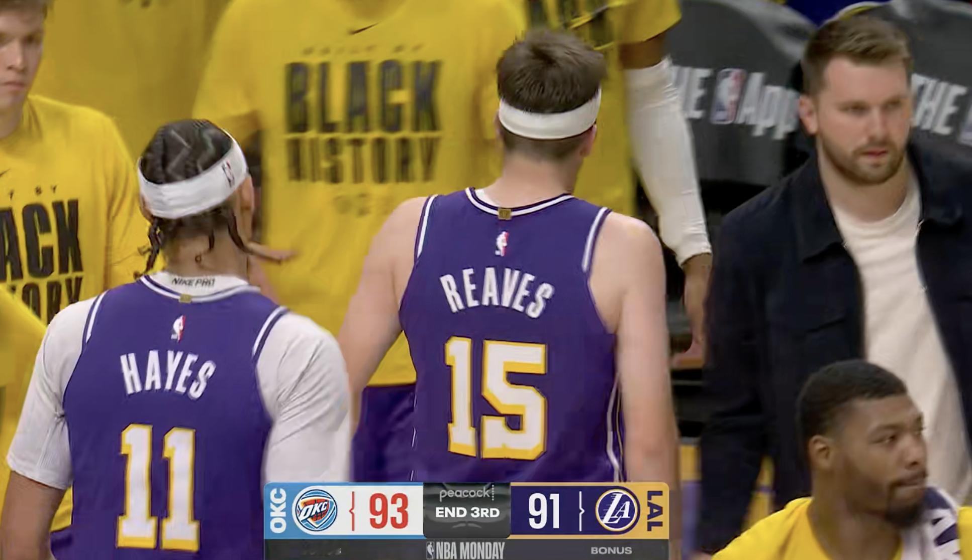 三节结束，湖人91-93雷霆，怎么说？雷霆vs湖人