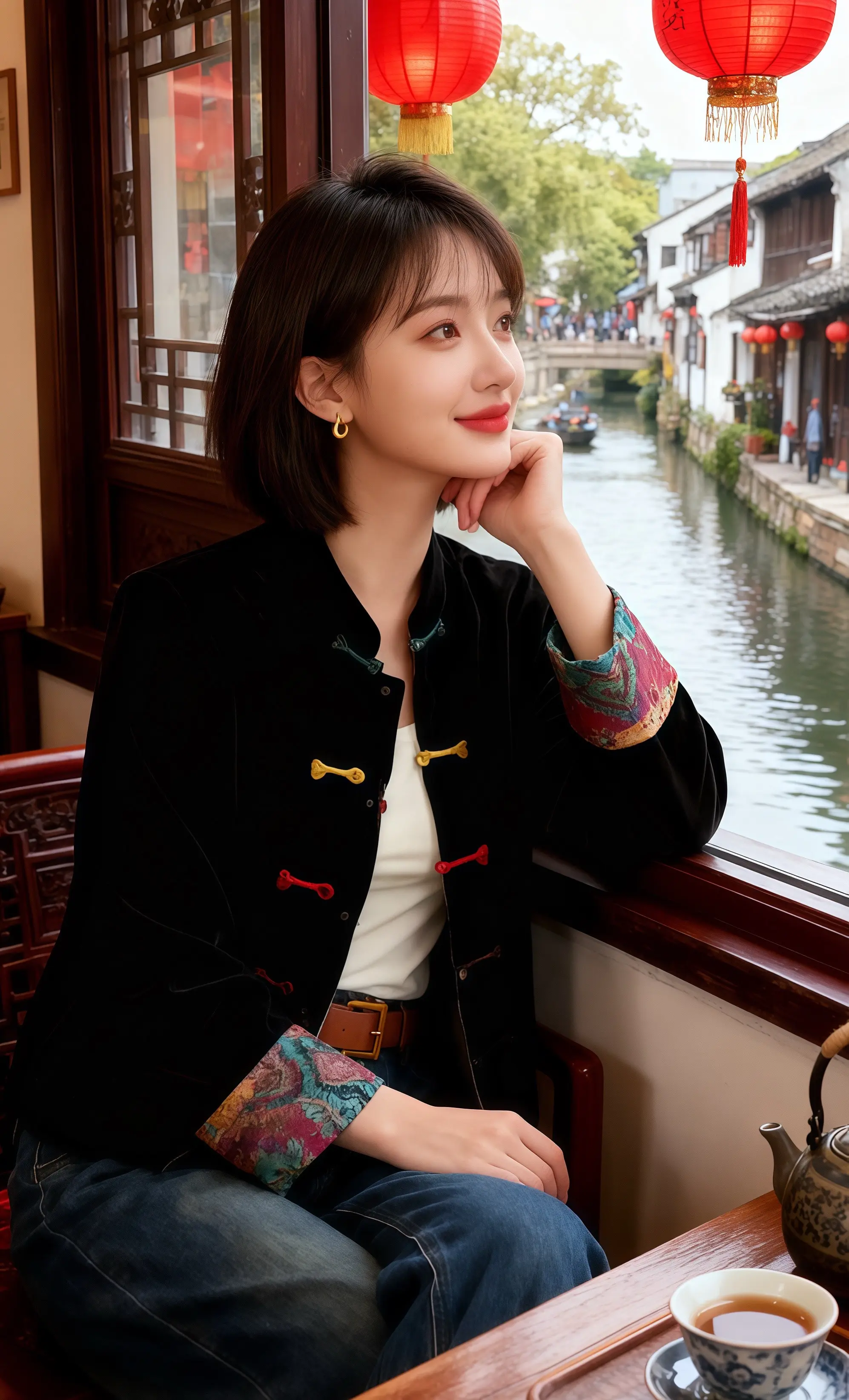 江南韵·新中式。苏瑶在江南水乡的古巷里开了一间茶舍。她痴迷于新中式穿搭...