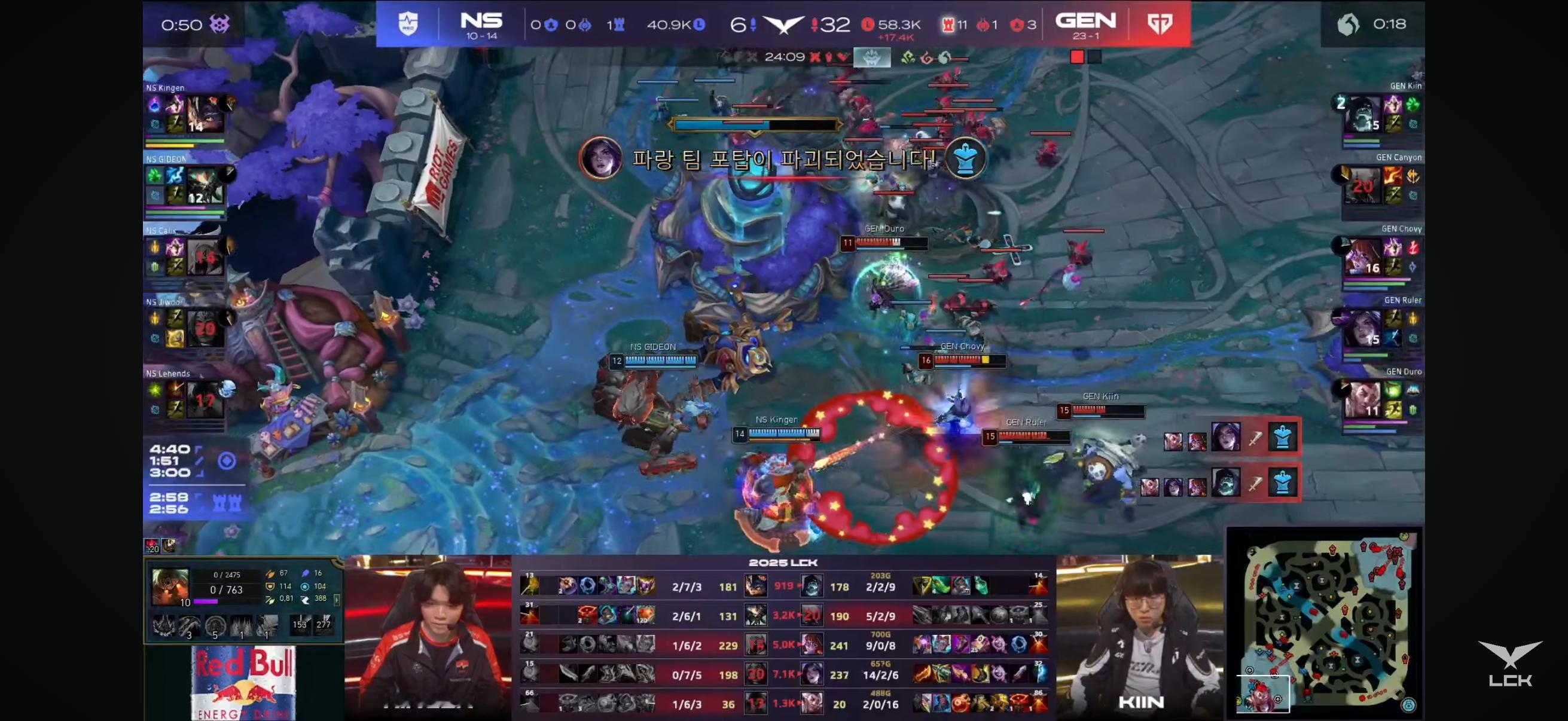 恭喜GEN赢下比赛！gen战胜nsgen对战ns2025lck ​​​