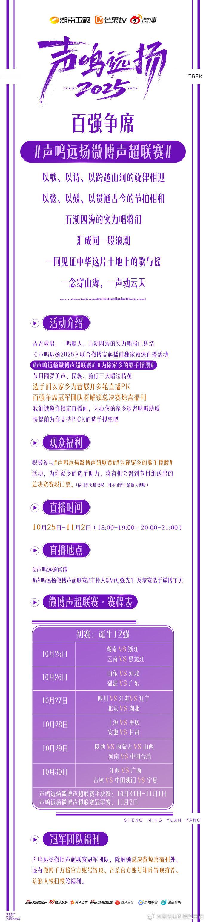 声鸣远扬微博声超联赛为你家乡的歌手撑腰《声鸣远扬2025》直播活动超有料！实力唱
