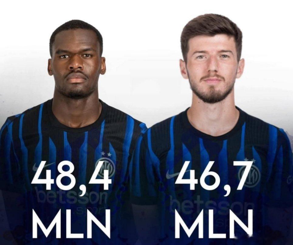 CIES：博尼现在身价4840万欧元，苏西奇4670万欧元。国际米兰意甲热点