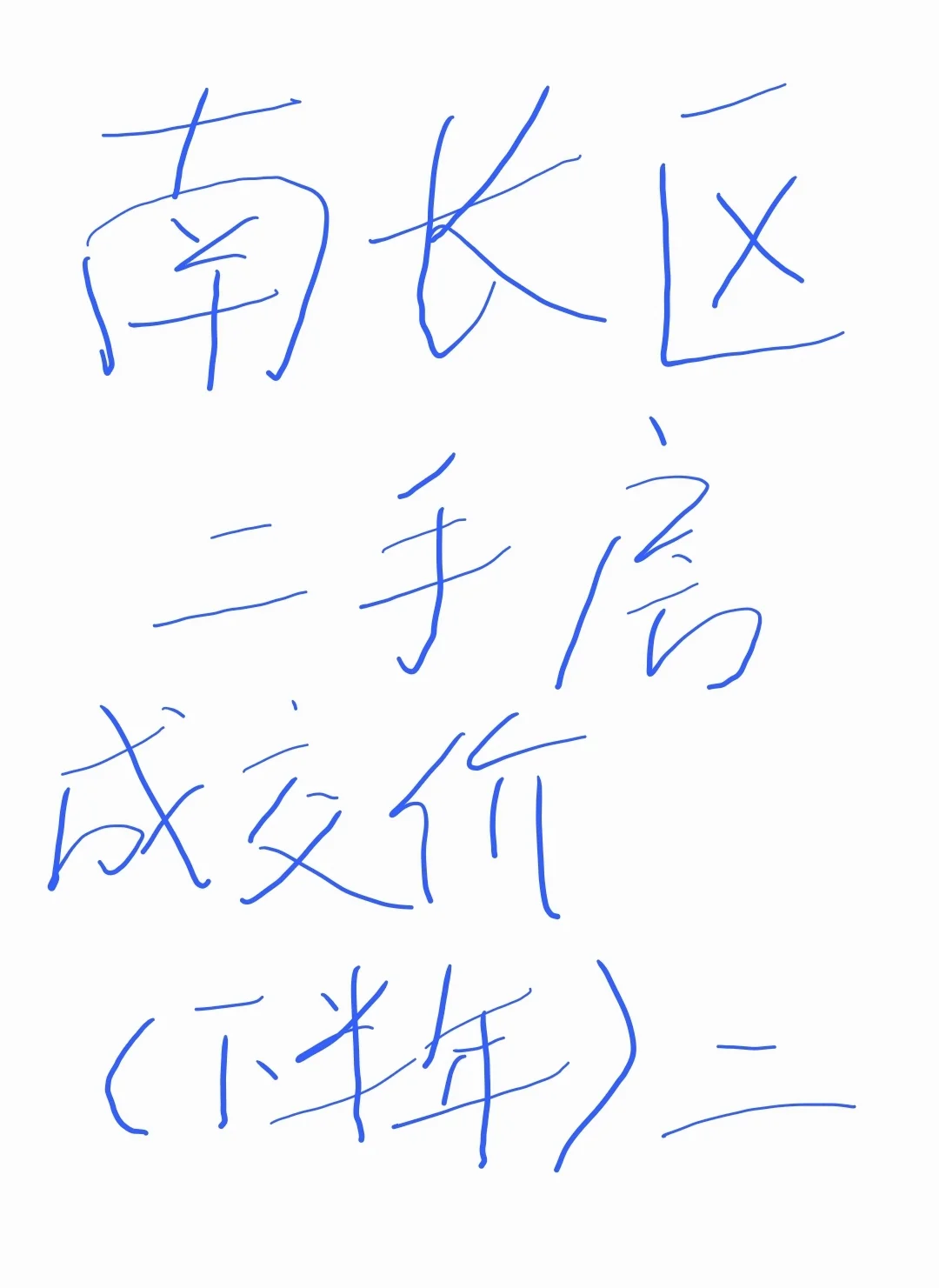 南长区二手房成交价（下半年）