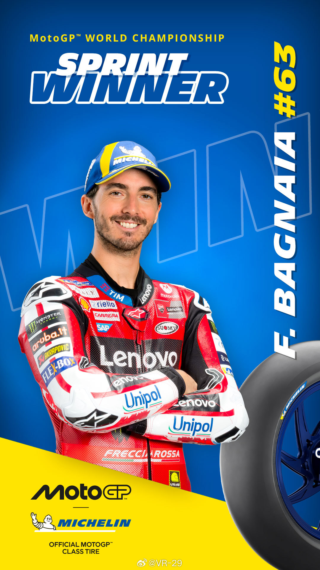 恭喜🎉 Pecco Bagnaia拿下捷克大奖赛冲刺赛冠军🏆motogpVR