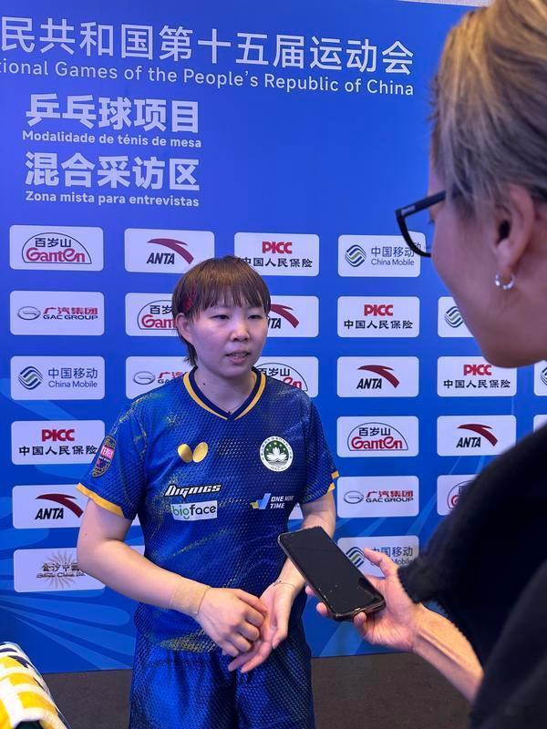 小朱说：“大家都说全运会乒乓球赛场是‘神仙打架’，但我不是神仙，我就是个普通人。