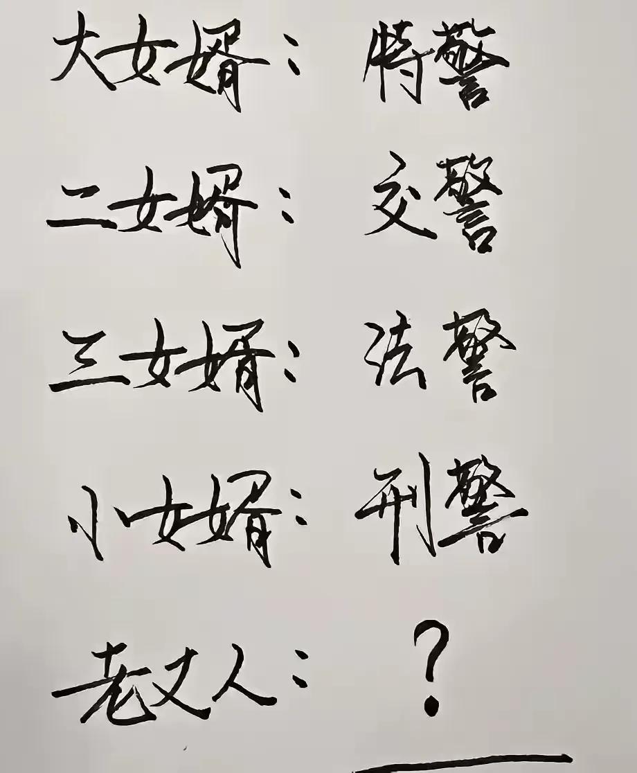 给你个机会，猜猜老丈人是干啥的？