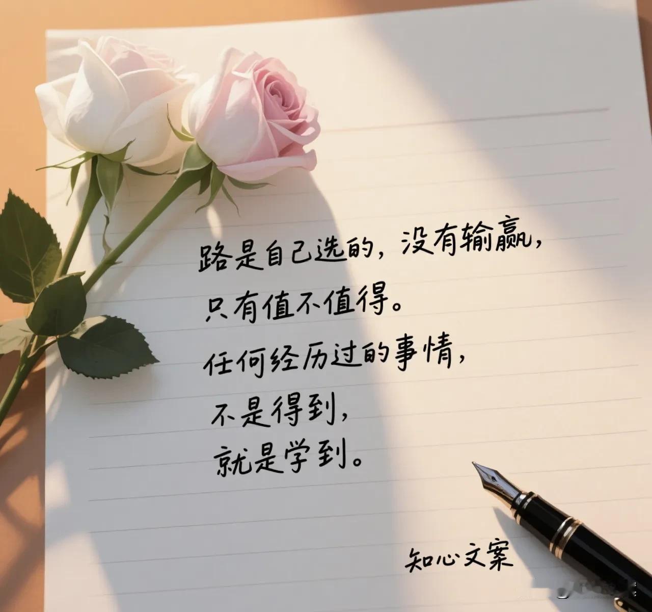 “人生如路，每一步都是成长”🌹📝

自己选的路，不问输赢，只看值得；经历的事