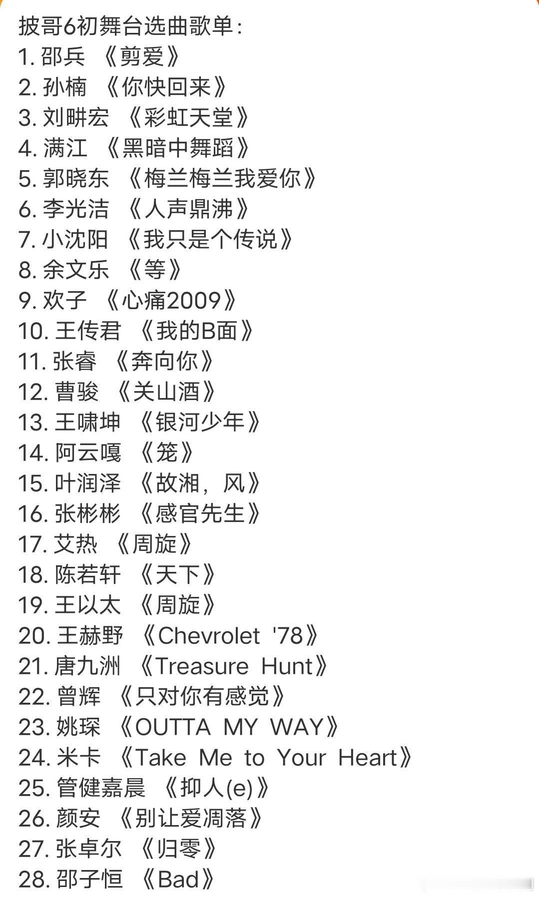 披荆斩棘的哥哥《披荆斩棘2026》初舞台选曲 披荆斩棘的哥哥‖ 