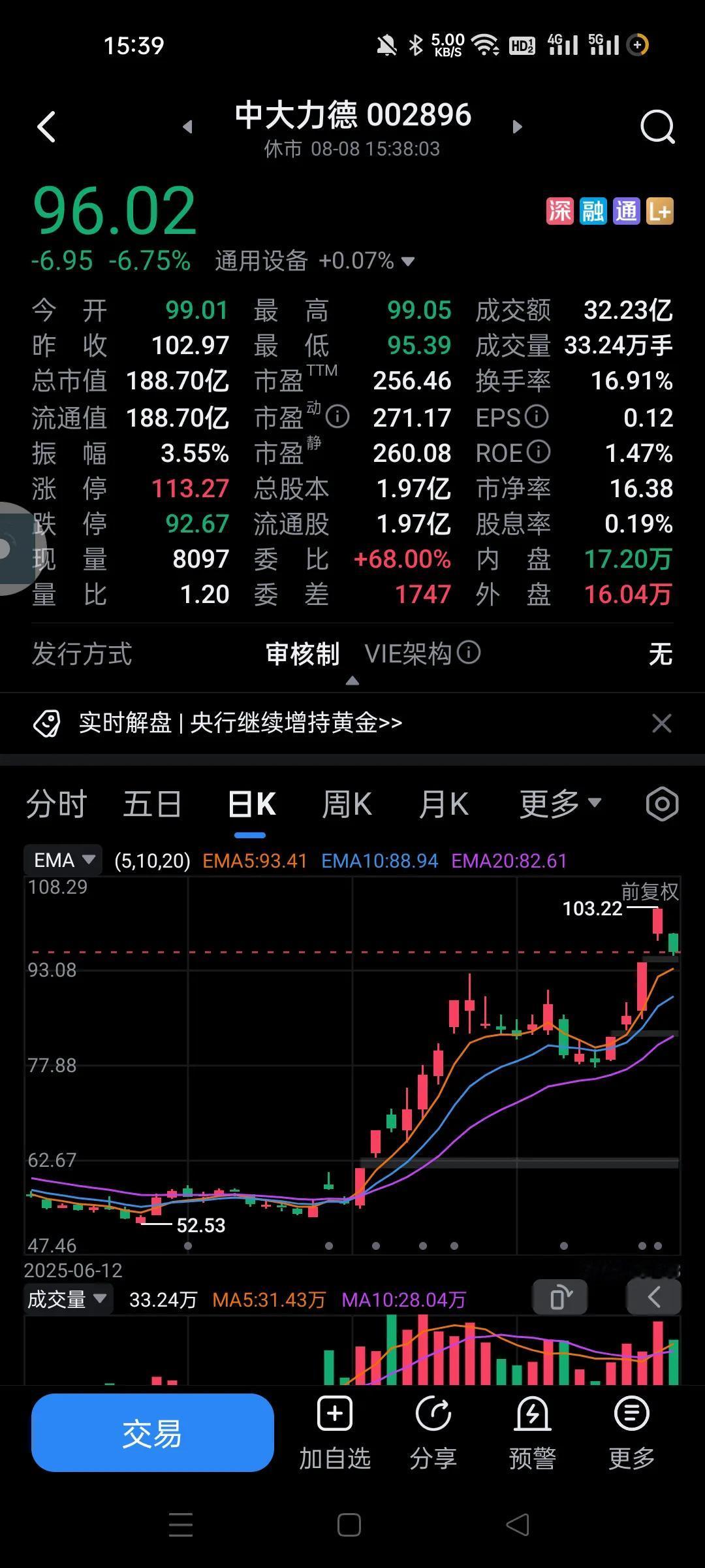 陈见顶每次买的票出了龙虎榜就没有了？之前的包钢，西宁特钢，昨天的中大力德，这样的
