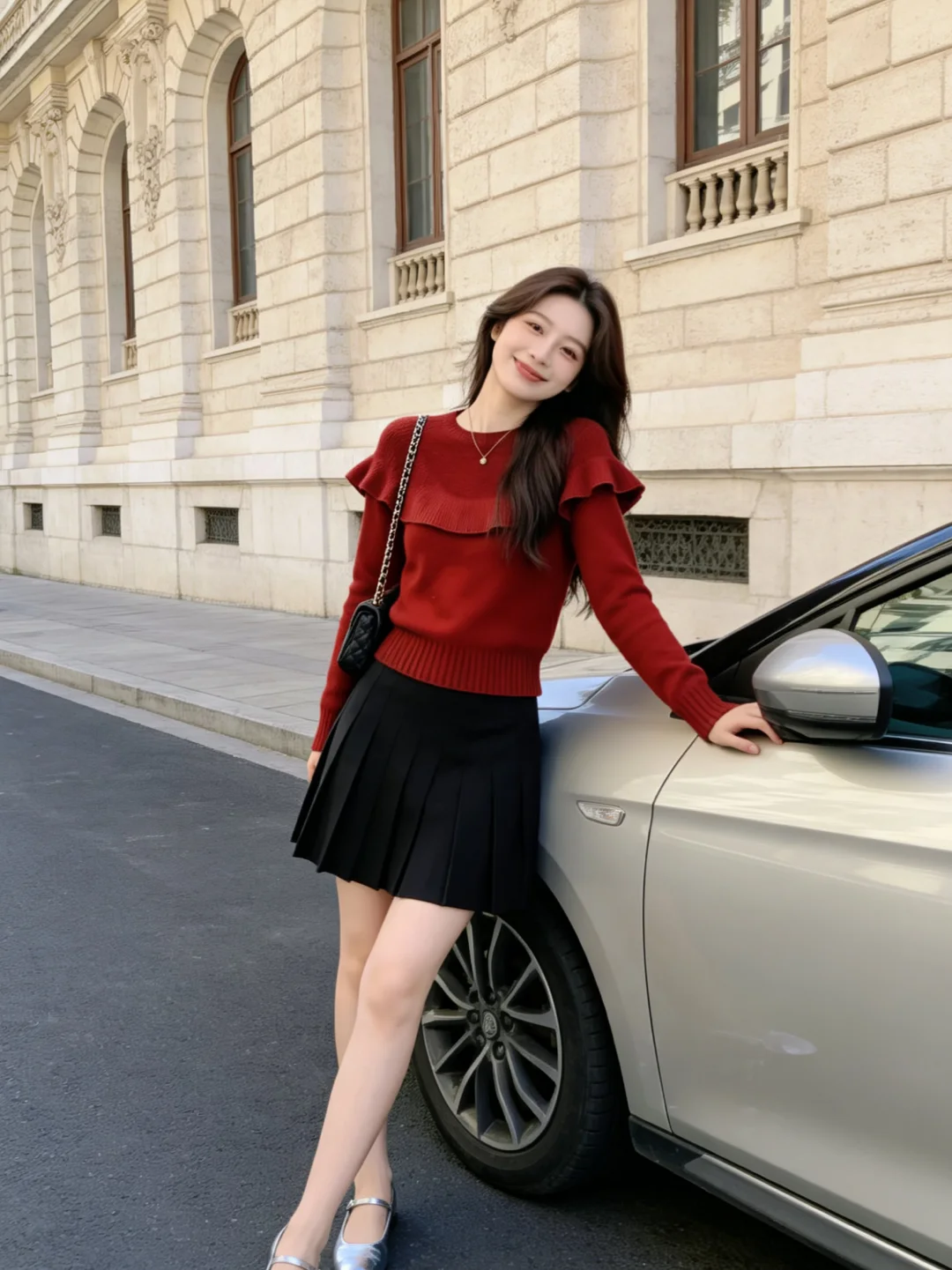 短裙+红衣，是时髦精的本命！