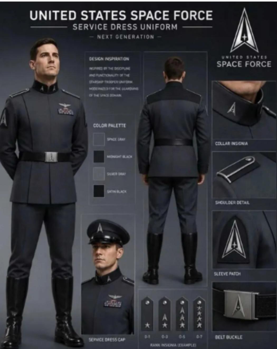 特朗普发布美国太空军新制服，设计灵感来自带有纳粹意象的电影服装

特朗普周日在社