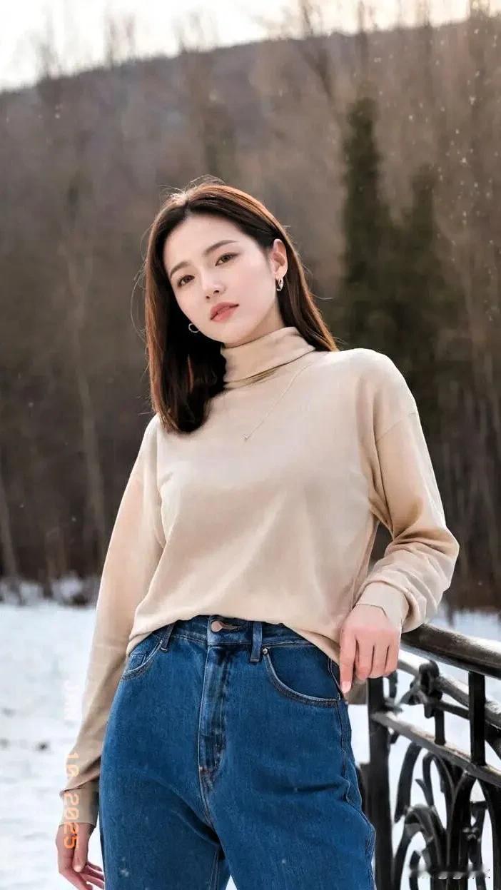 冬日暖阳下的时尚穿搭，温暖如初。甜美气质美女、 时尚精致的美女