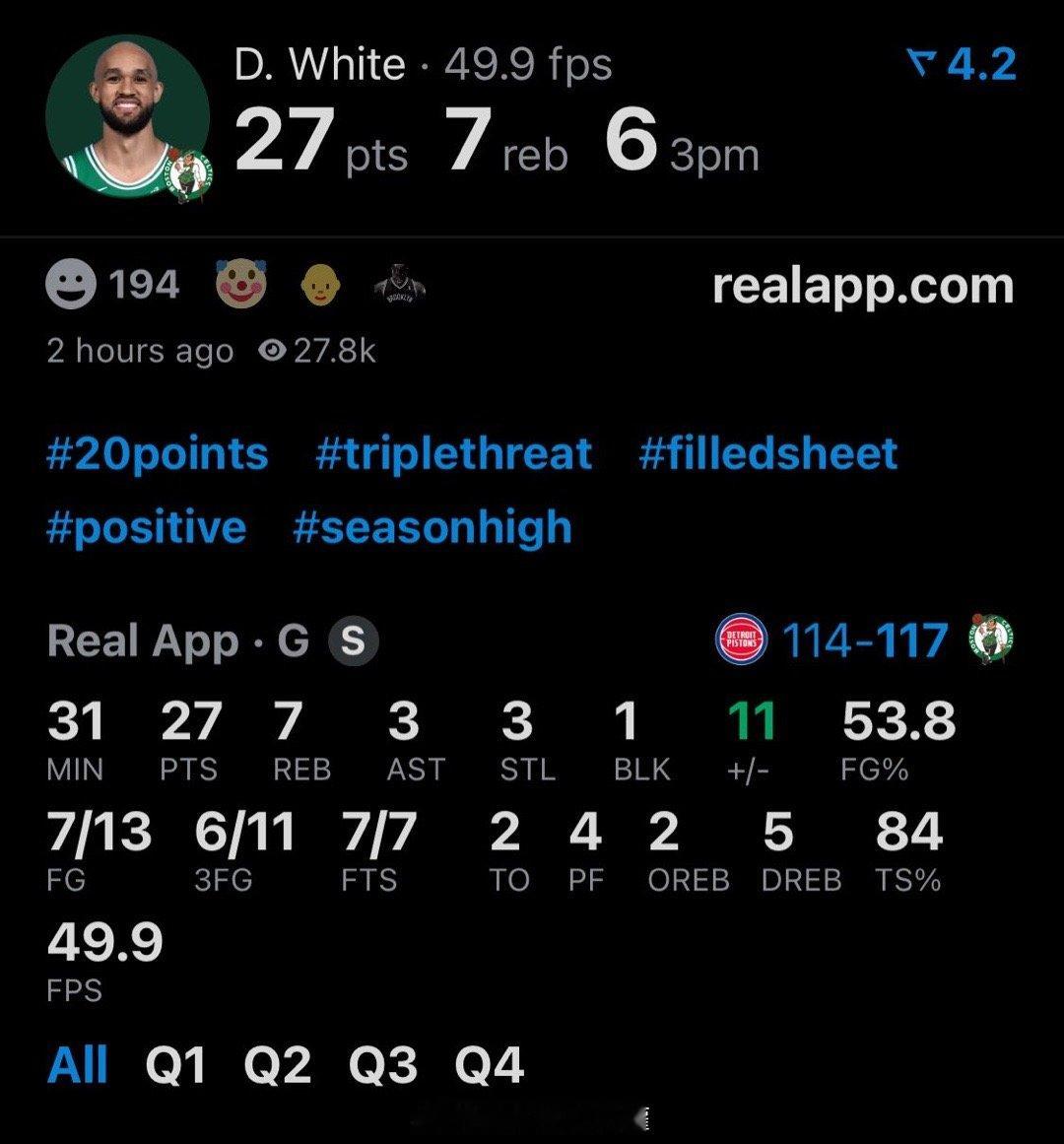 波士顿凯尔特人 怀特-我的评分：用行动证明自己，这才是我们熟悉的白帝波士顿凯尔特