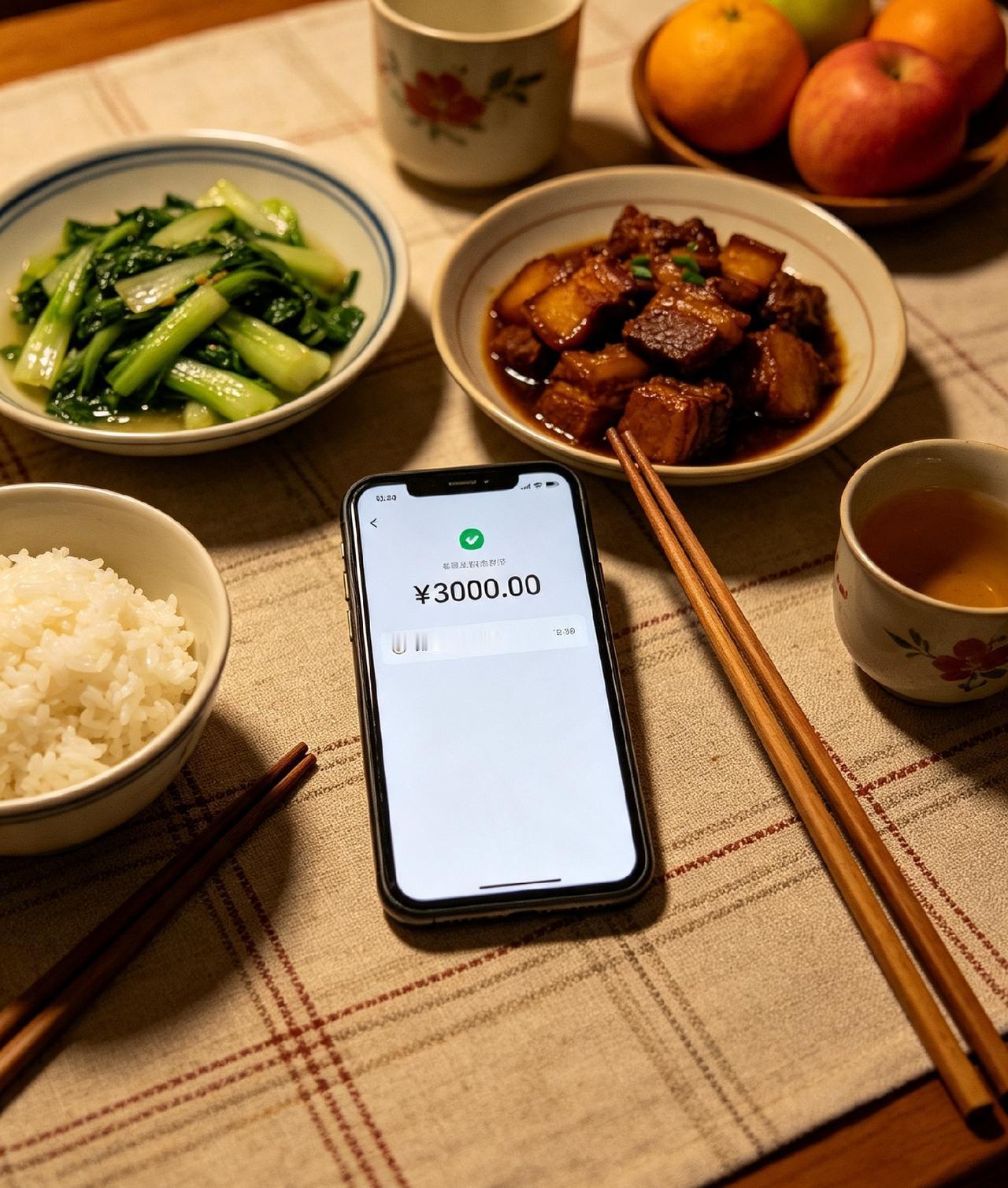 儿子成家后，第一次给我转来3000块钱。
 
转账备注简简单单一行字：给爸妈的零