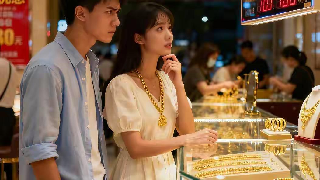 近年来，金价持续上涨，导致新人在备婚时面临“金价压力”。以深圳水贝金店为例，足金