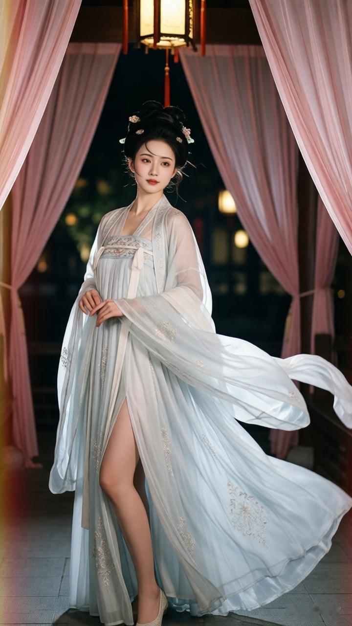 穿越时空的古典美人，轻盈纱裙，梦幻古风。