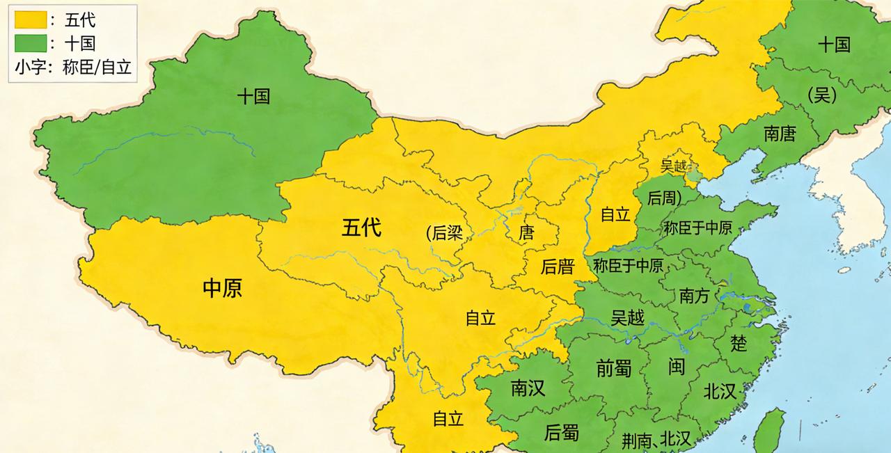 五代十国核心认知：同轨乱世，臣服与自立并存
 提起五代十国，很多人会混淆二者的关