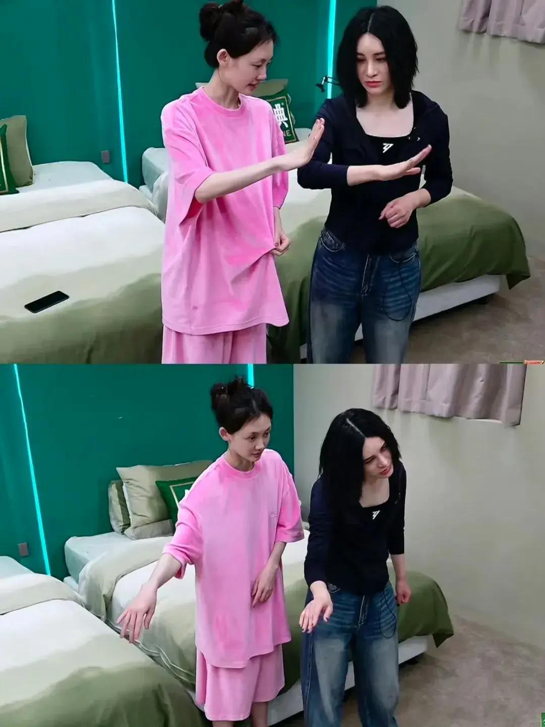 看到苗苗素颜教尚雯婕跳舞，才知道她有多好 ​​​