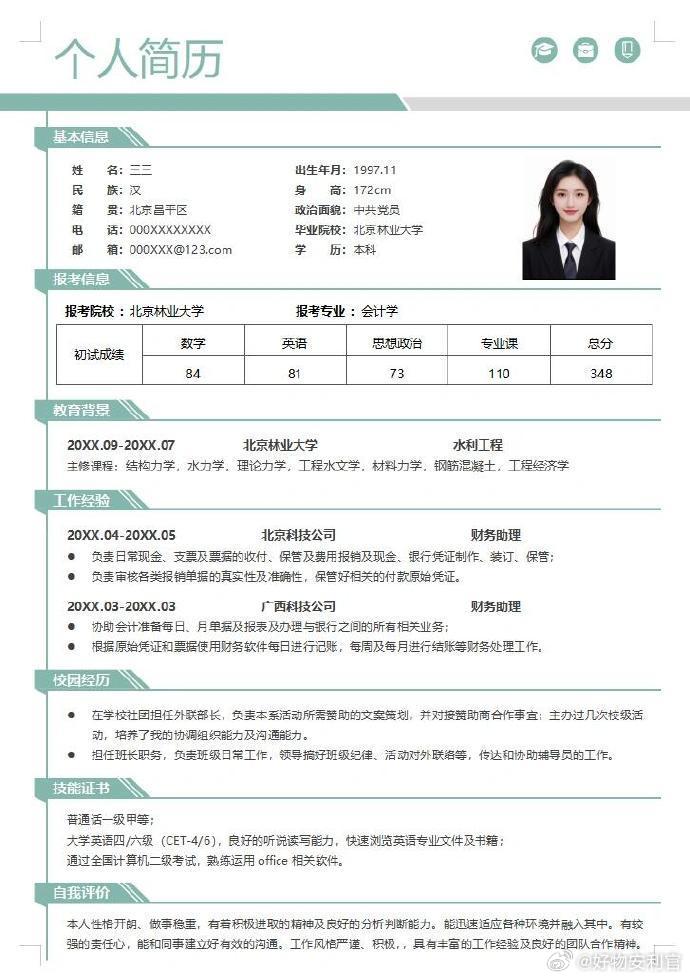 研究生导师超爱的满分复试简历！ 