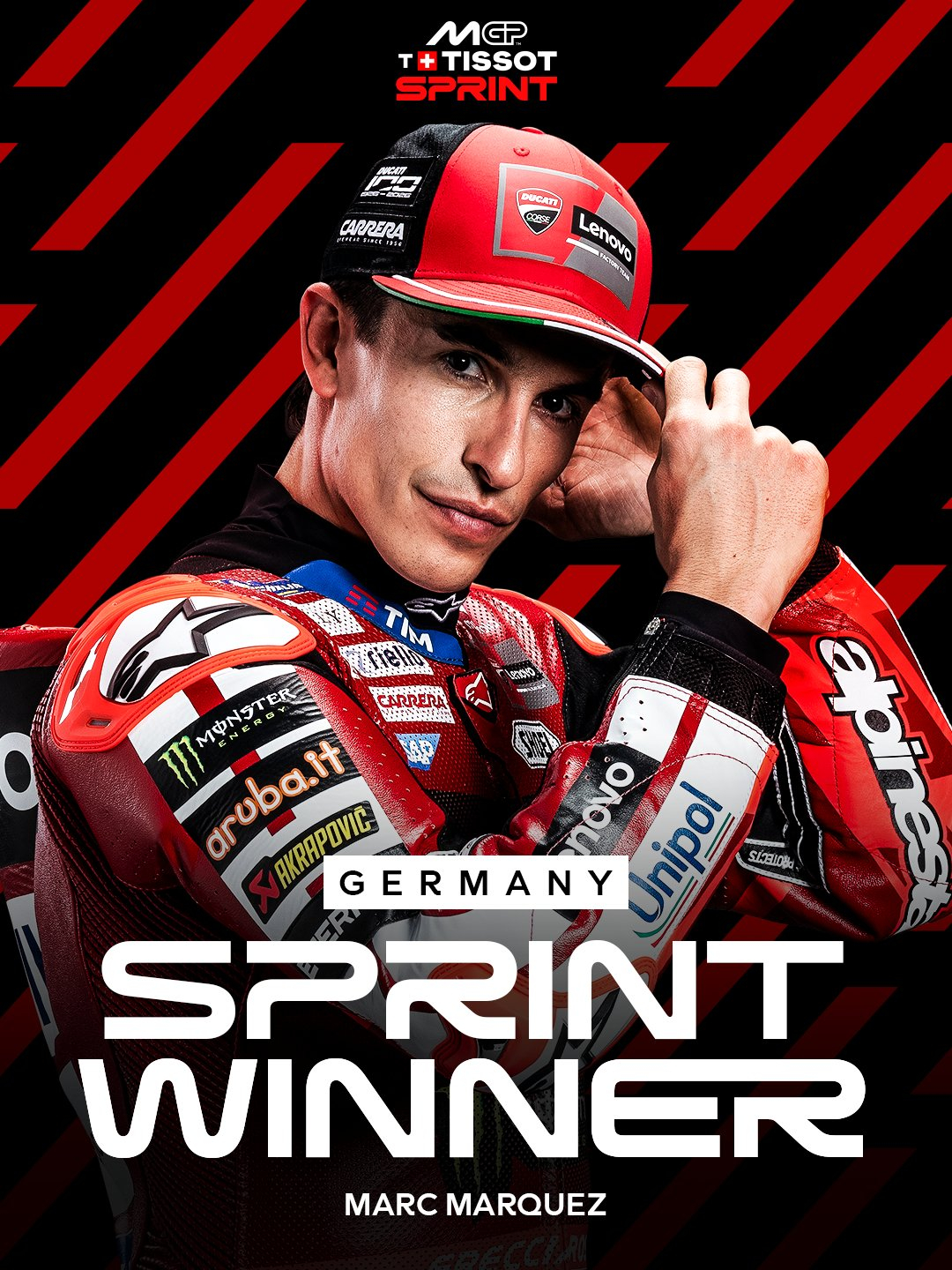 马老师拿下MotoGP德国大奖赛冲刺赛冠军！！生涯第19个冲刺赛冠军，超越马丁排