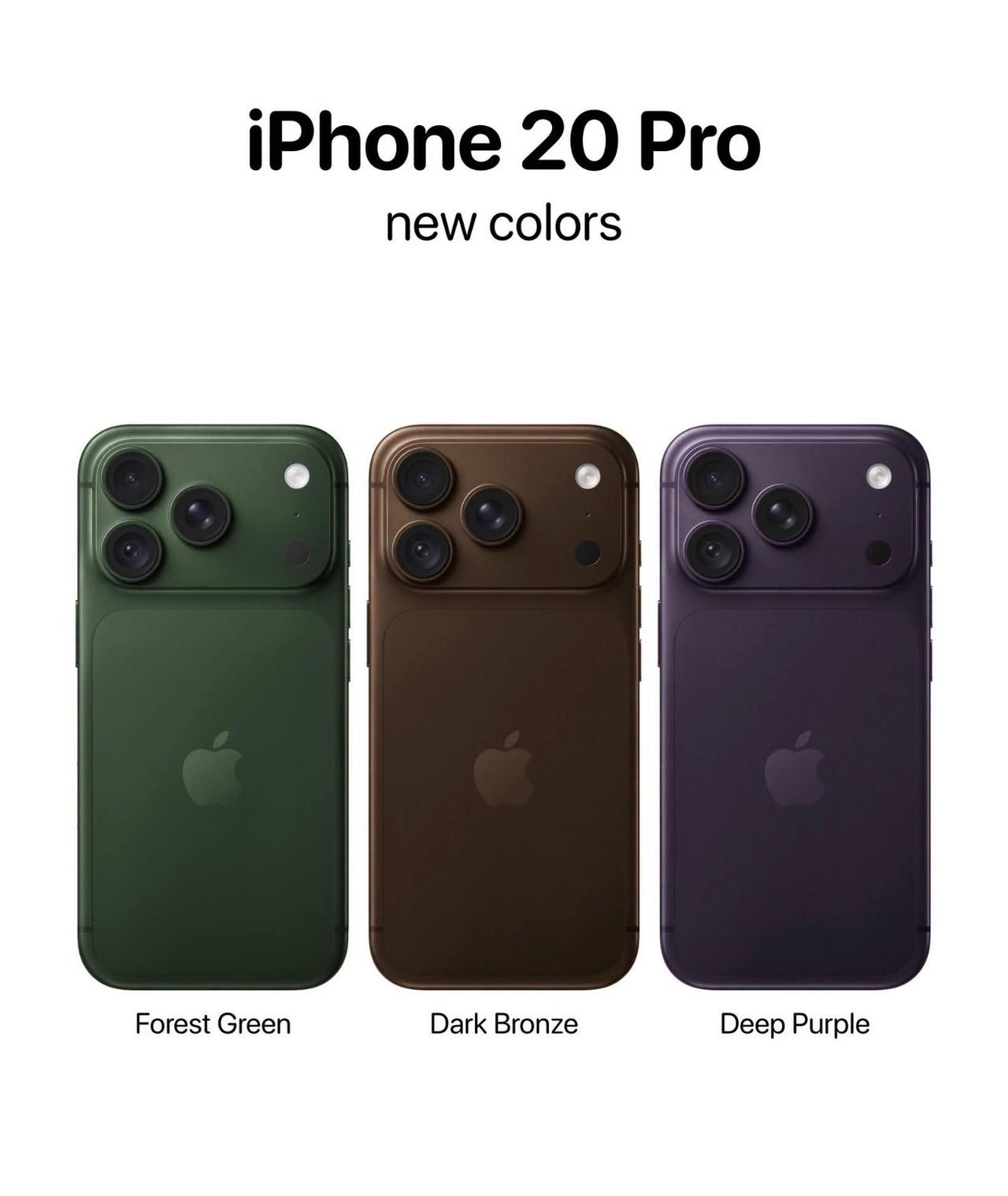 iPhone20Pro配色爆料来袭！森林绿、暗古铜、深紫三款低饱和哑光新色，走沉