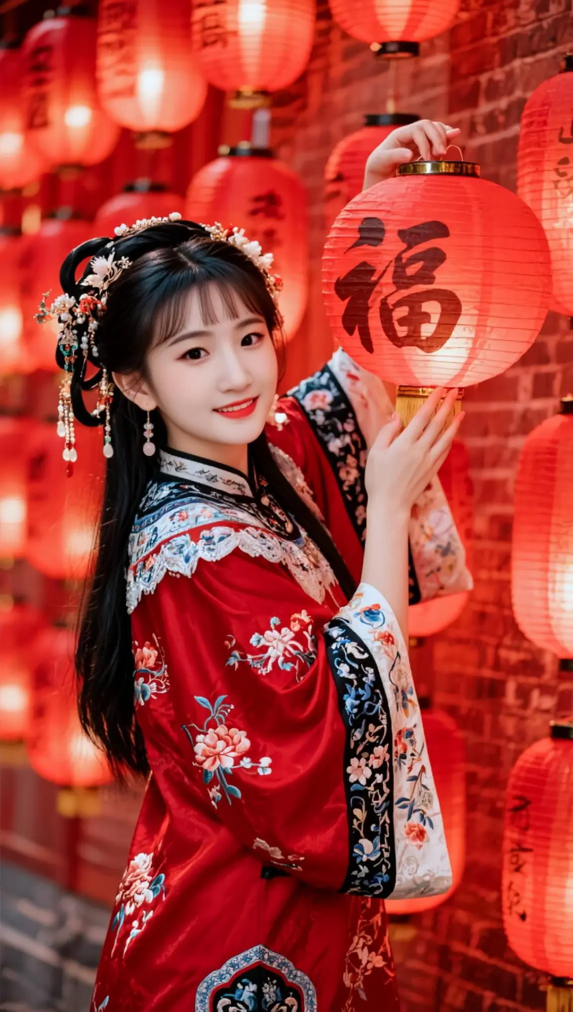 AI提灯汉服照 ai创作