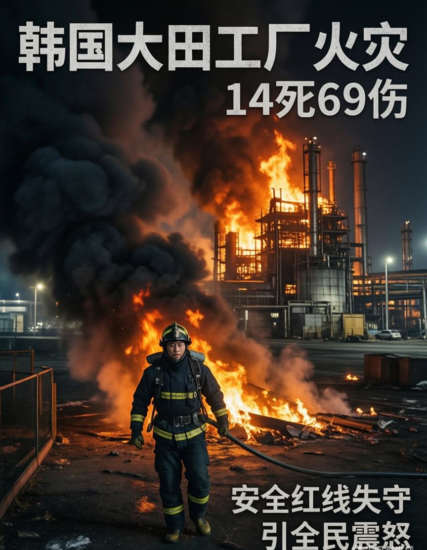 惨剧！韩国大田工厂火灾致14死69伤，安全红线失守，舆论一片震怒

当地时间3月