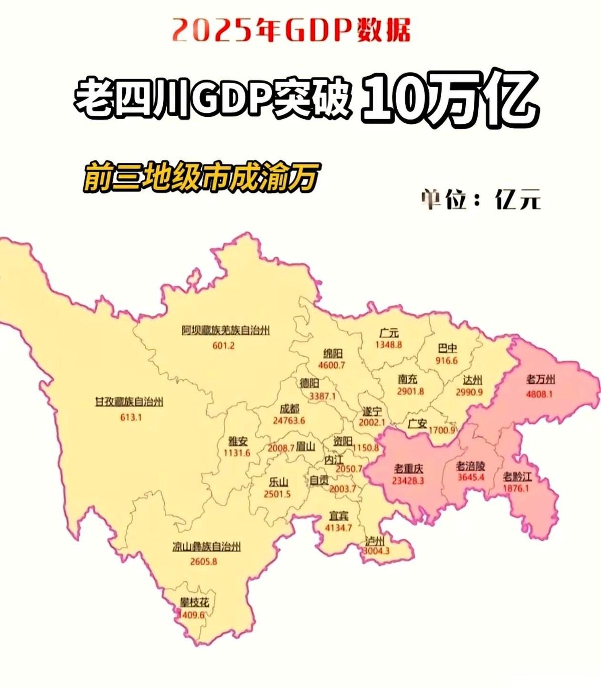 很多人都不知道，四川的南充和广安，曾经是一家人。
要是没分家，南充2025年的家