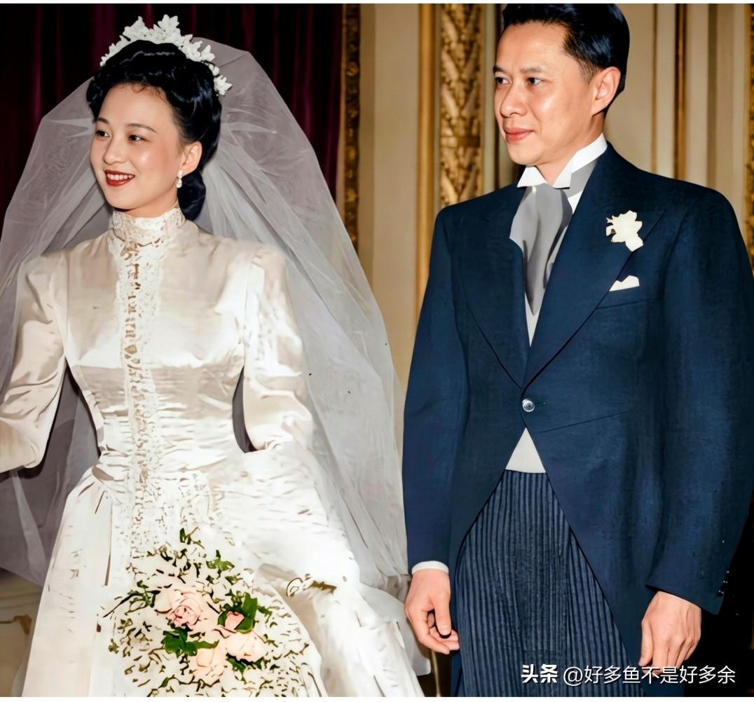 这是宋子安与胡其瑛结婚时留下的一张老照片，拍摄于一九四一年的美国。这而非演戏，也