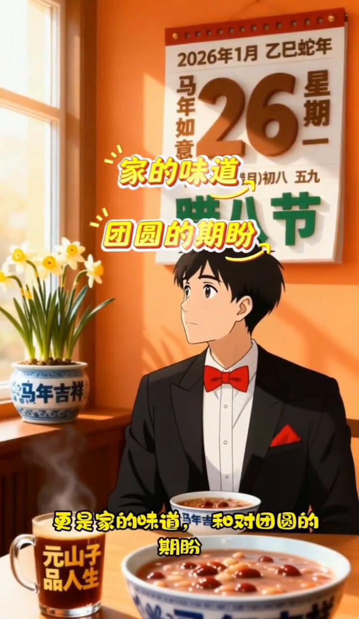 腊八粥。
腊月初八，一碗热气腾腾的腊八粥就把年的味道给熬出来了。这碗粥熬的是五谷