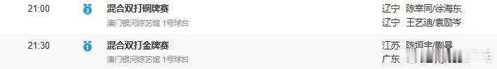 2025全运会乒乓球项目今日决出成年组首枚金牌21:00 混合双打铜牌赛 陈幸同